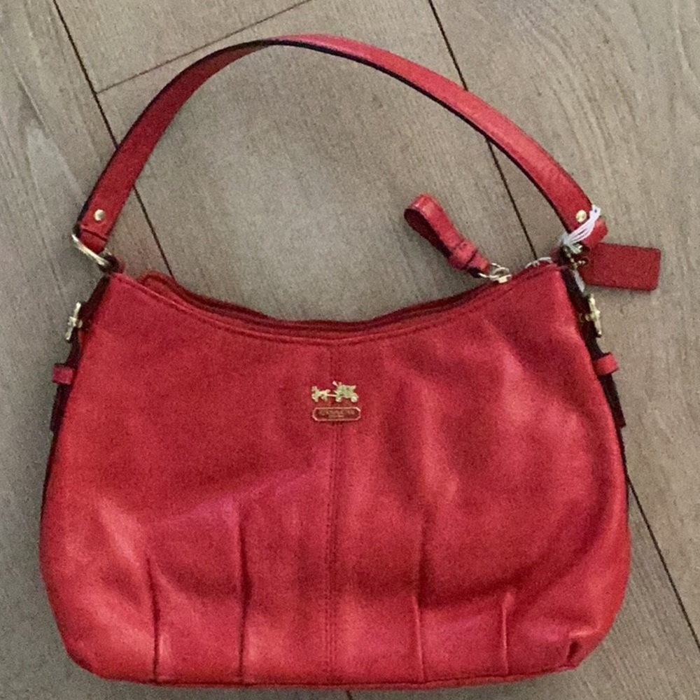 Coach Madison Red Leather Shoulder Bag